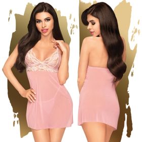 Penthouse Bedtime Story Baby Doll With Thong-PINK L/XL